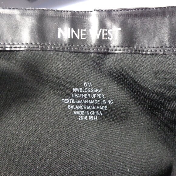 Nine West Women’s Blogger Harness Riding Boots Mid Calf Black Leather‎ Size 6M - Picture 4 of 10